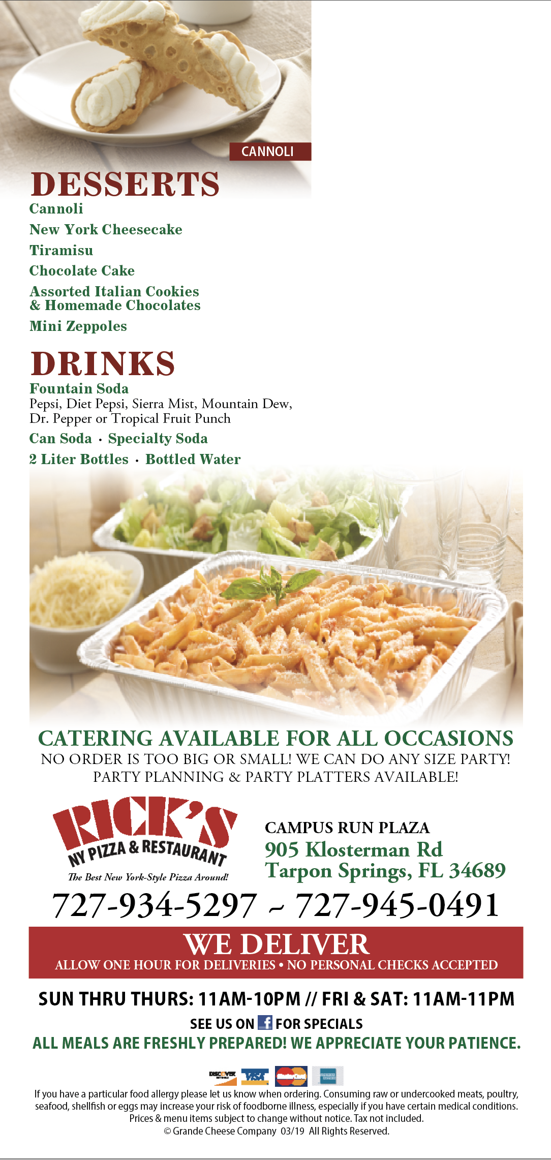 Menu – Ricks NYS Pizza